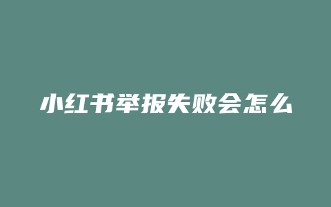 小红书举报失败会怎么样