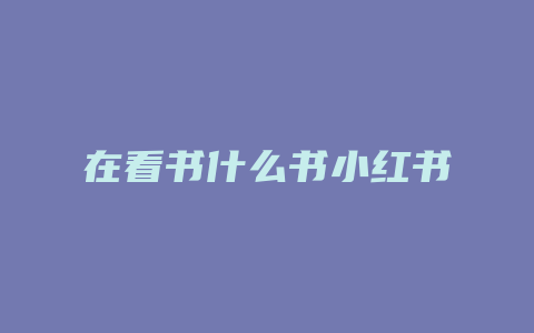 在看书什么书小红书