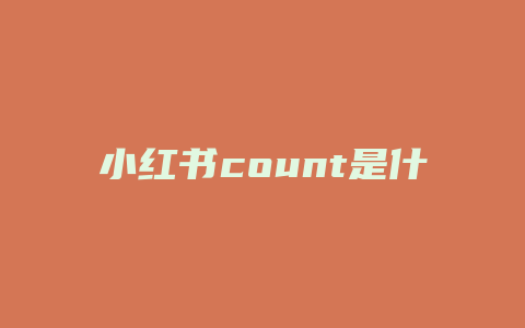 小红书count是什么