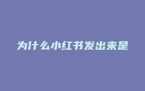 为什么小红书发出来是视频