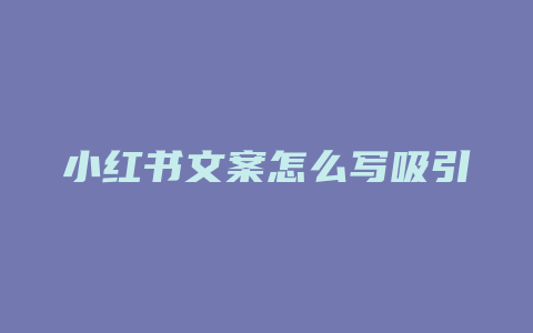 小红书文案怎么写吸引人气