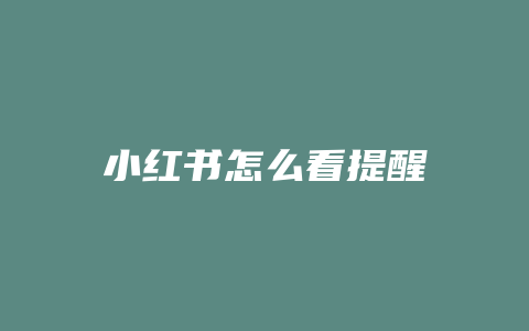 小红书怎么看提醒