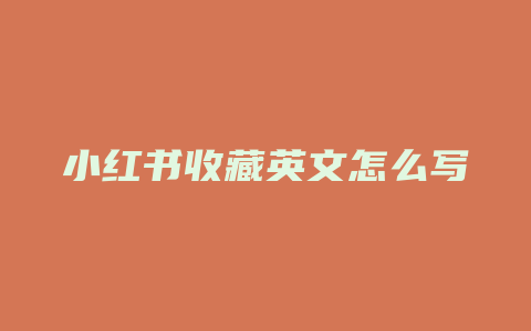 小红书收藏英文怎么写